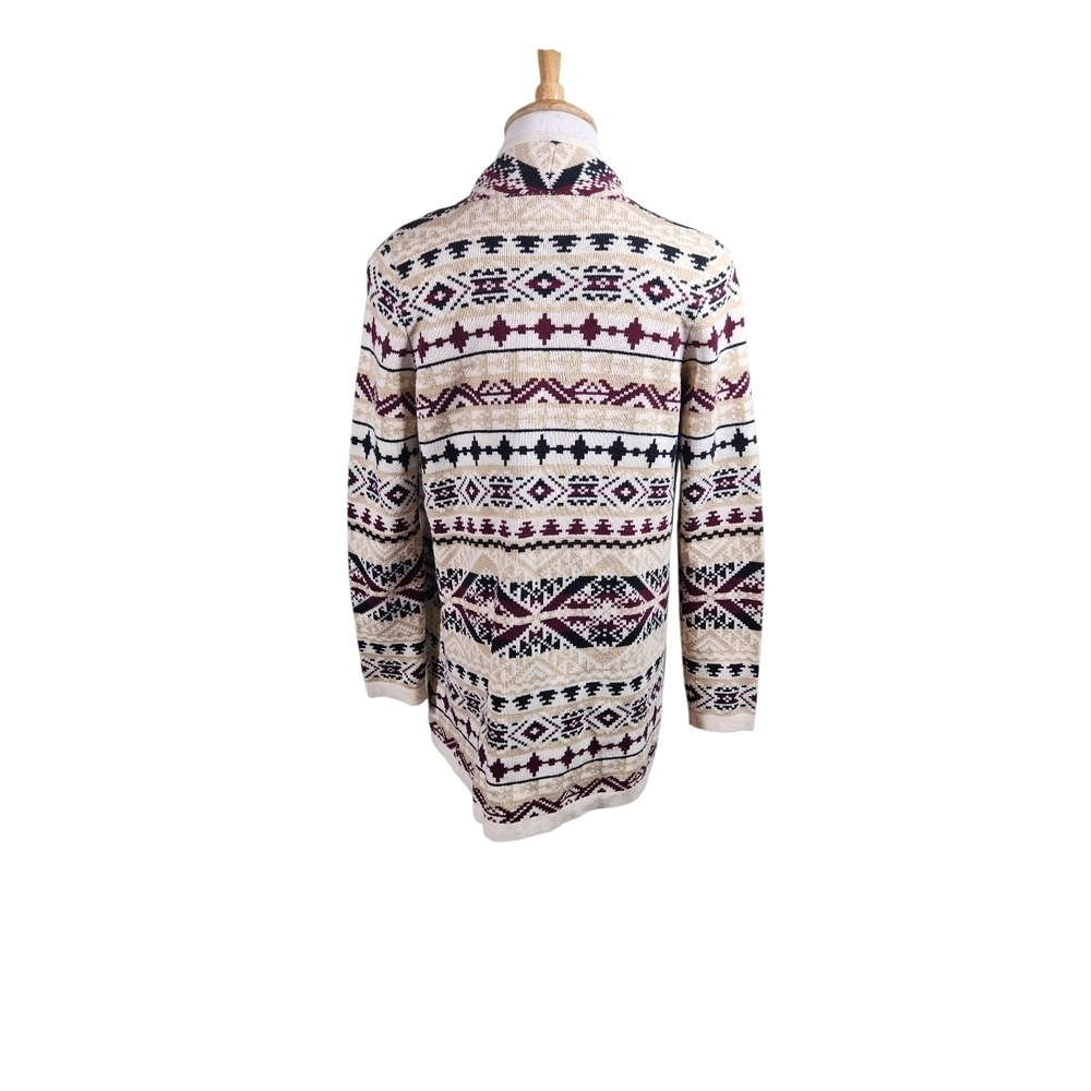 Lucky Brand Women's Aztec Open Cardigan Sweater Long Sleeve, Sz S - Picture 3 of 9